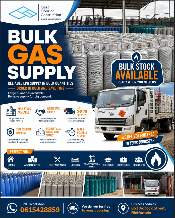 Bulk gas supply available